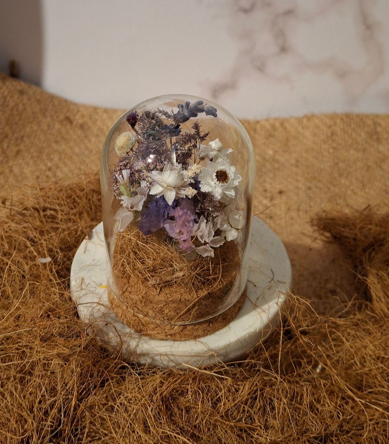 Small Purple & White Glass Dome