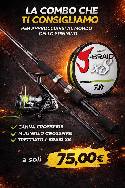 CANNA CROSSFIRE + MULINELLO CROSSFIRE + J-BRAID X8 150 mt