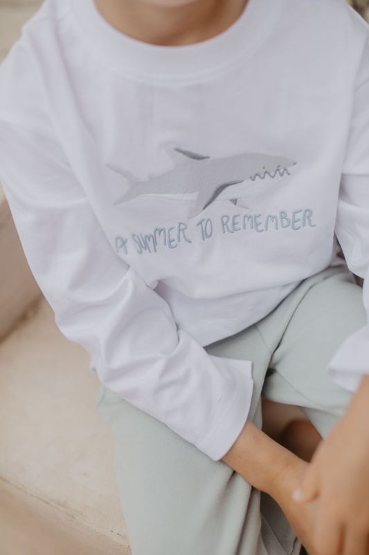 LEEVJE Langarmshirt - white „summer to remember“