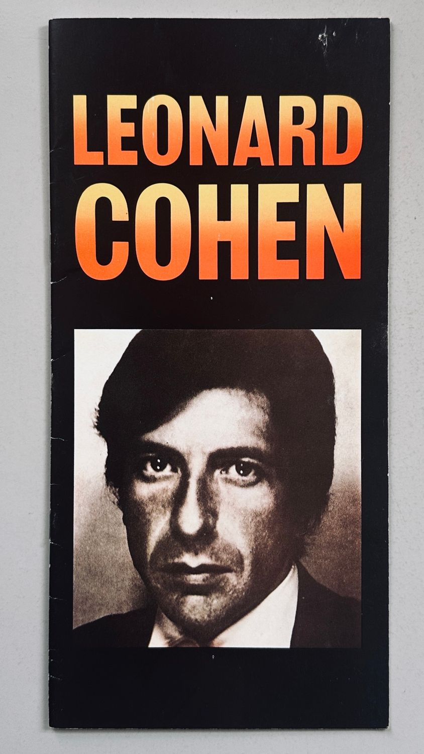 Leonard Cohen Tour Programme Leonard Cohen Tour Programme