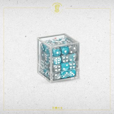 DICESKI - Gemini - 12mm D6 Steel Blue & Silver DICESKI - Gemini - 12mm D6 Steel Blue & Silver