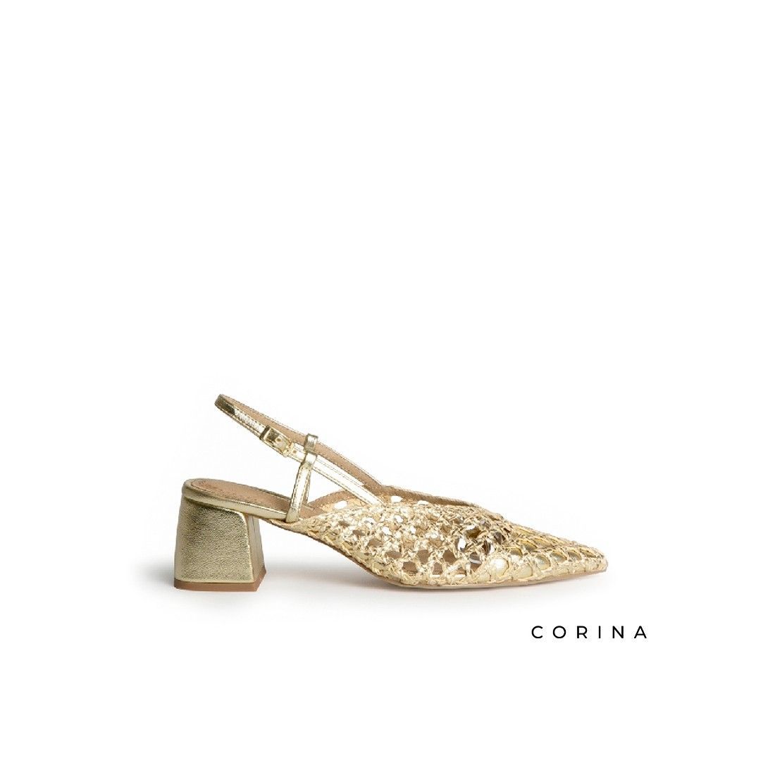 Zapato tacon trenzado- DORADO Zapato tacon trenzado- DORADO