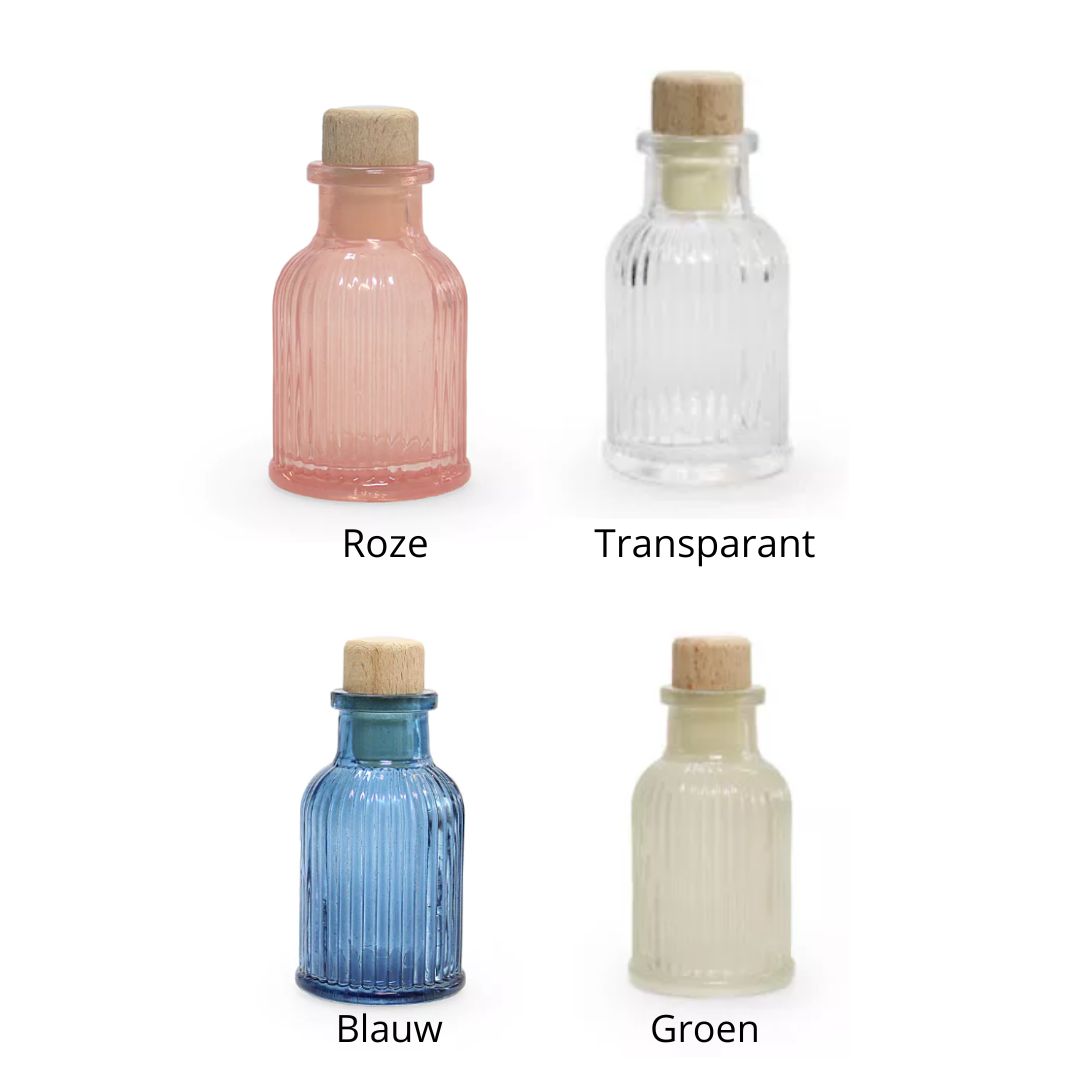 Geribbeld flesje met huisparfum - 50 ML