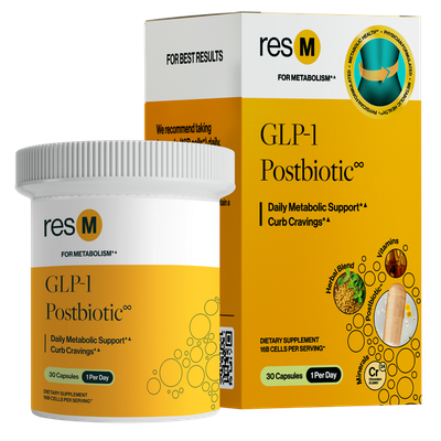 Resbiotic Nutrition PRO resM GLP-1 Support Postbiotic, 2-Pack of 30 Capsules