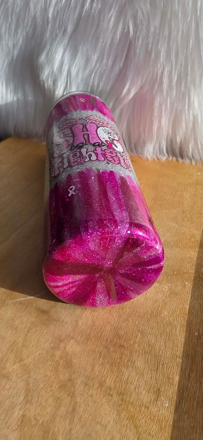 20oz Skinny Alcohol Ink Brush Stroke She Is A Fighter