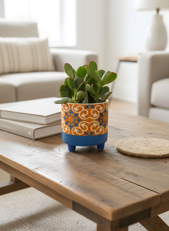 Succulent in a Decorative Ceramic Pot