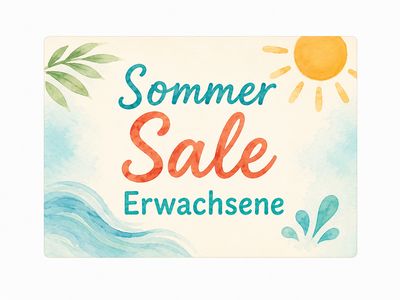 Sommer Sale Erwachsene mit Aquarell-Sonne und Wasserfarben