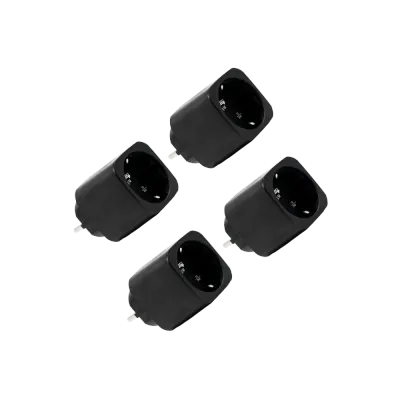 Shelly Plug M Gen3 - musta 3000W energiaa mittaava ohjelmoitava WiFi-älypistorasia (4-pack)