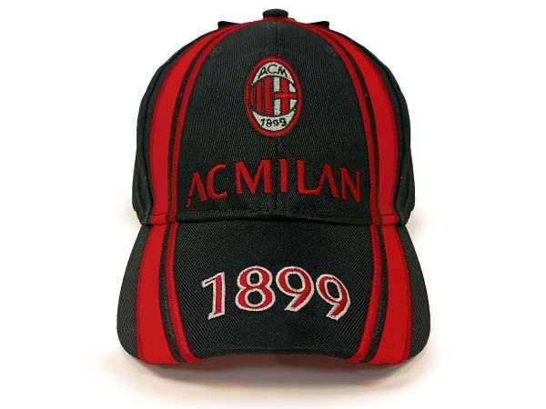 Cappellino Milan ufficiale in cotone rosso/nero