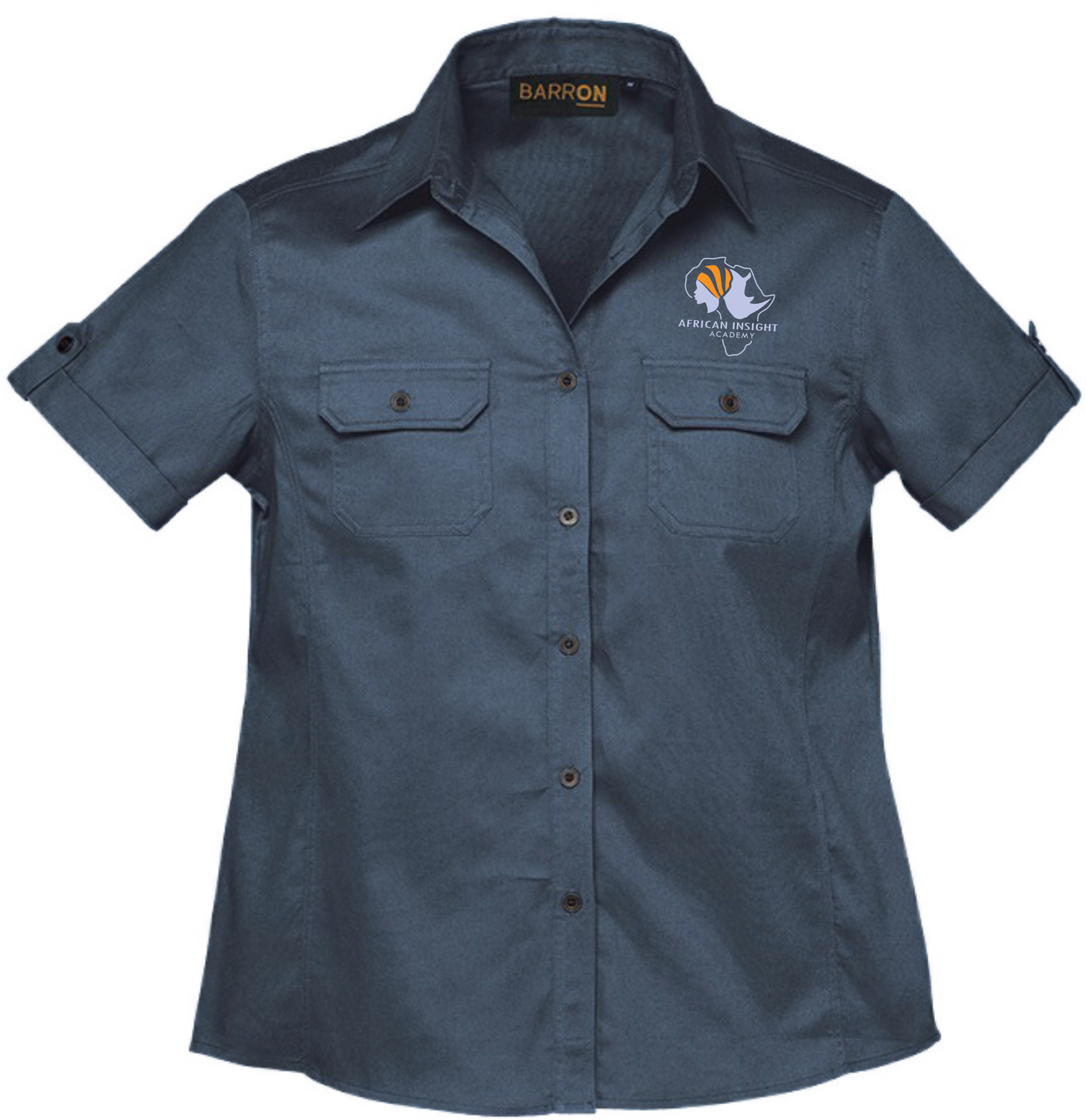AFRICAN INSIGHT Team Ladies' and Men's Smart Navy short-sleeve shirt