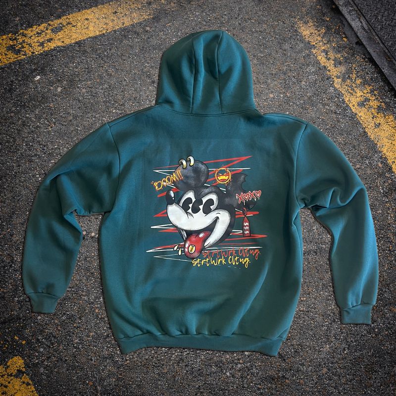 Crazy Mickey Hoodie Olive - M