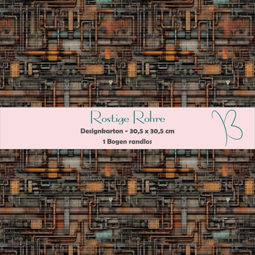 Rostige Rohre - 30,5 x 30,5 cm - randlos - 1 Bogen