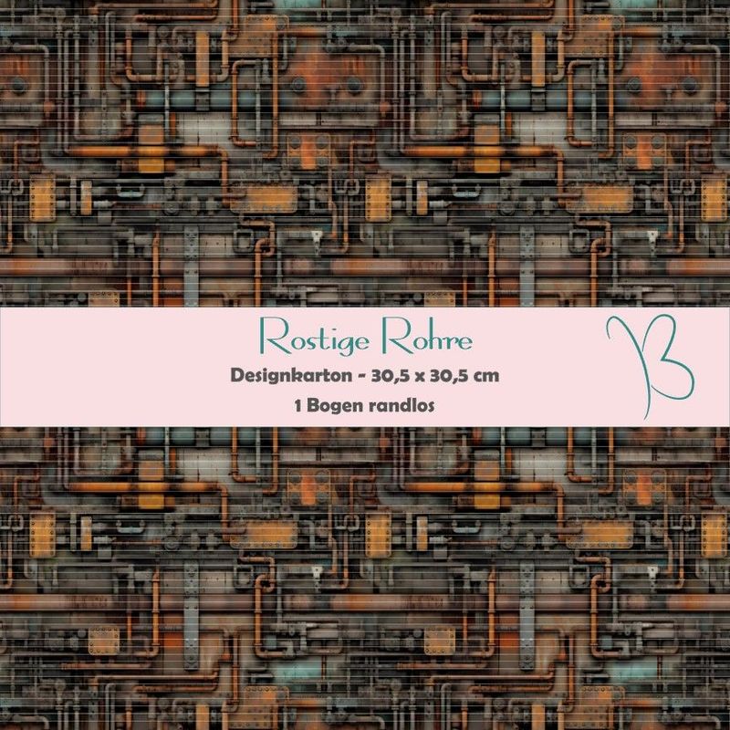 Rostige Rohre - 30,5 x 30,5 cm - randlos - 1 Bogen