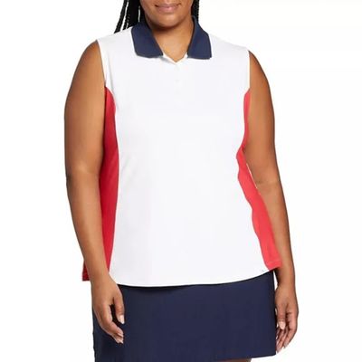 Blusa Lady Hagen Back Pleat Sleeveless Golf Polos - Large