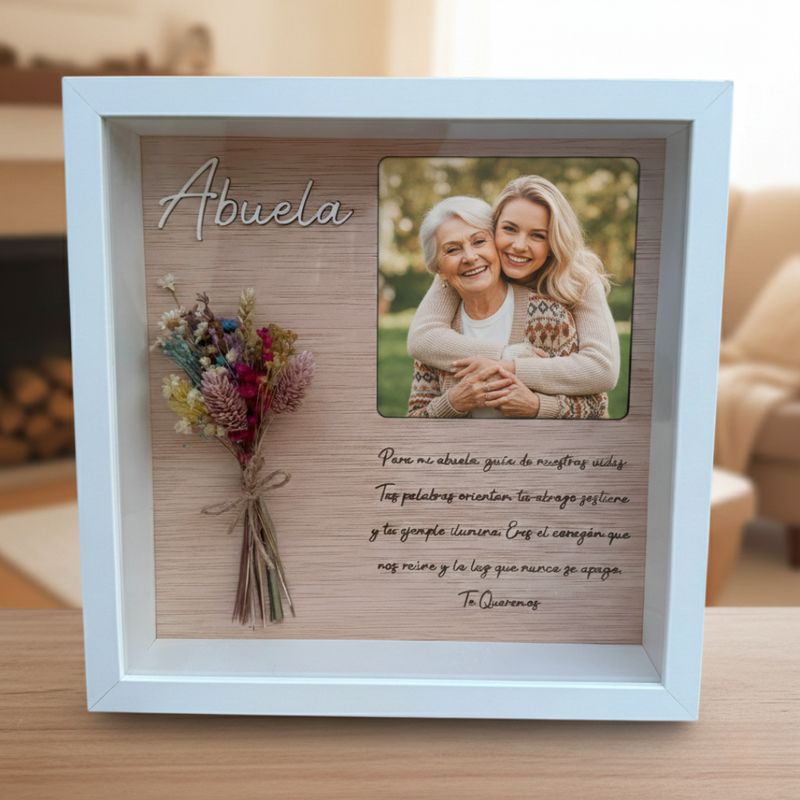 CUADRO DEDICATORIA CON FLORES PRESERVADAS