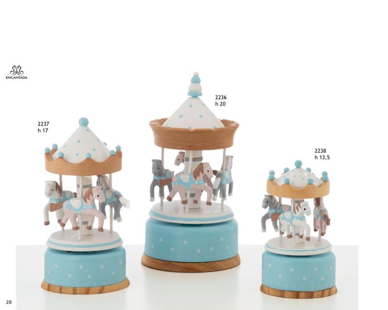 Encantada – Carillon giostra wood legno Bianca e azzurra