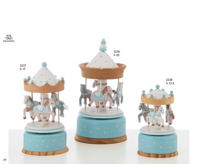 Encantada – Carillon giostra wood legno Bianca e azzurra