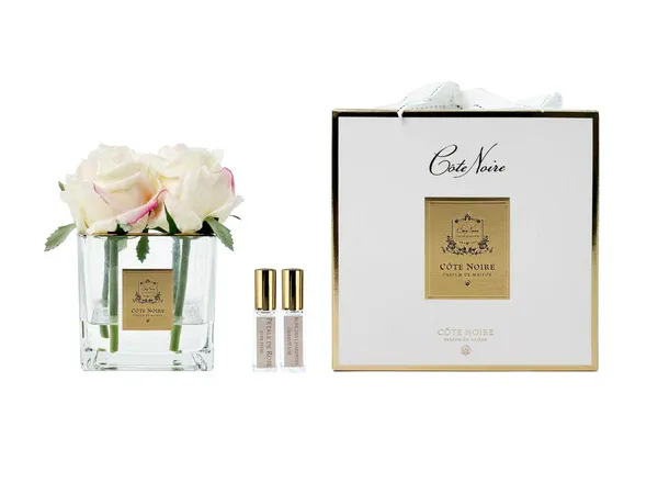 Square 4 Rose Buds Clear - Blush Square 4 Rose Buds Clear - Blush