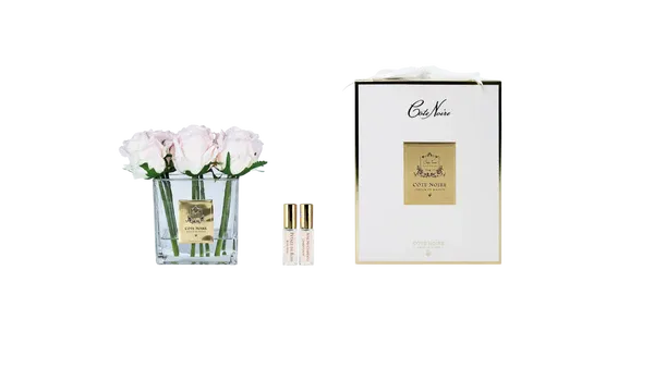 Square 9 Rose Buds Clear - Champagne Pink Square 9 Rose Buds Clear - Champagne Pink