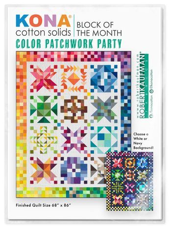 Color Patchwork Party – KONA Cotton BOM Quilt 2026 von Robert Kaufman Fabrics