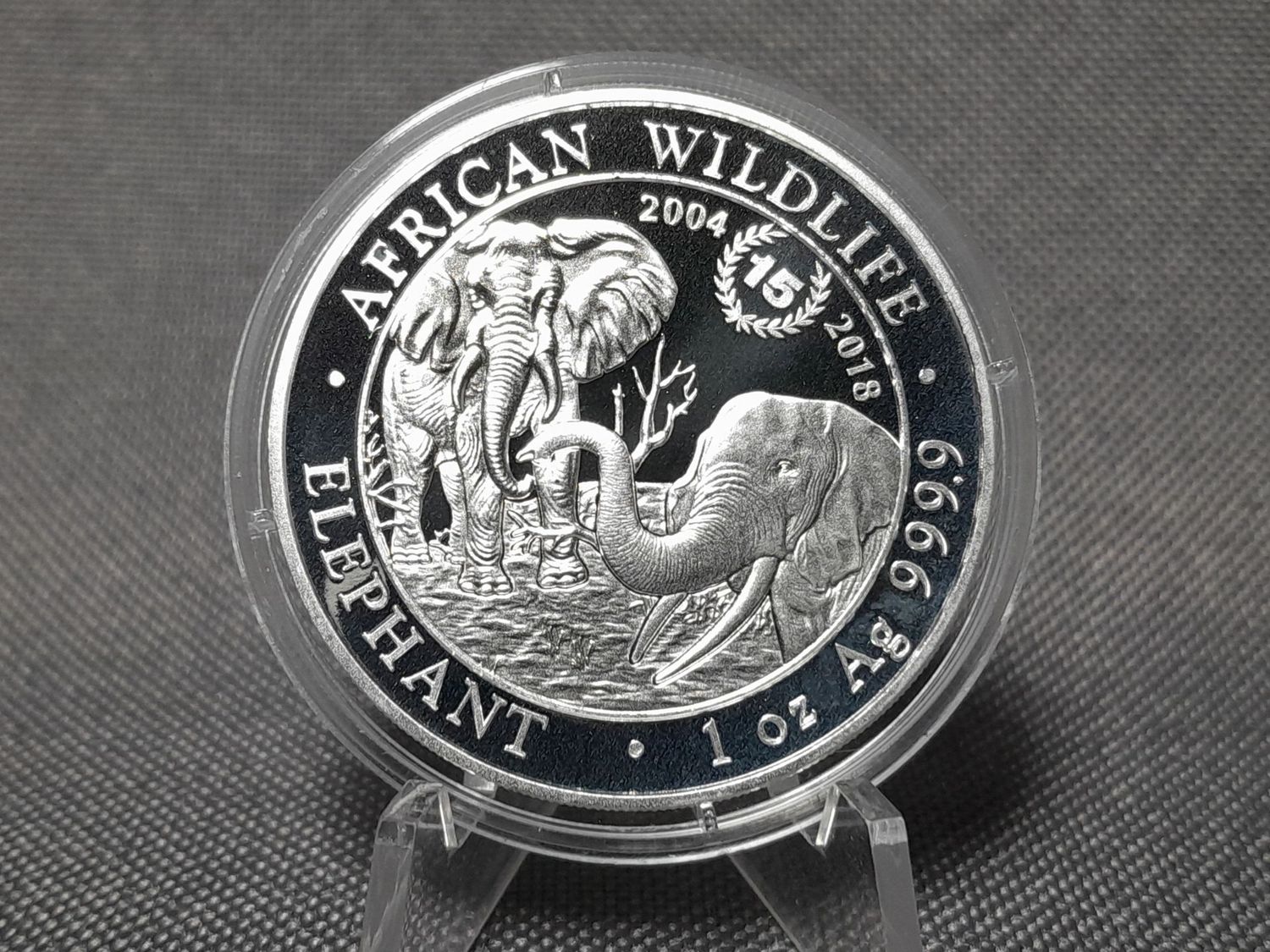 Silbermünze Somalia Elefant 2018 100 Shillings African Wildlife Jubiläum Patina 1 Oz Unze