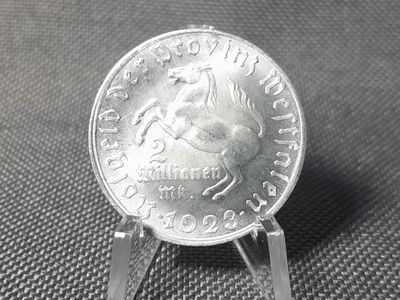 Münze Notgeld 1923 Weimarer Republik 2 Millionen Mark Minister Stein Pferd Westfalen Nebengebiete Münze Notgeld 1923 Weimarer Republik 2 Millionen Mark Minister Stein Pferd Westfalen Nebengebiete