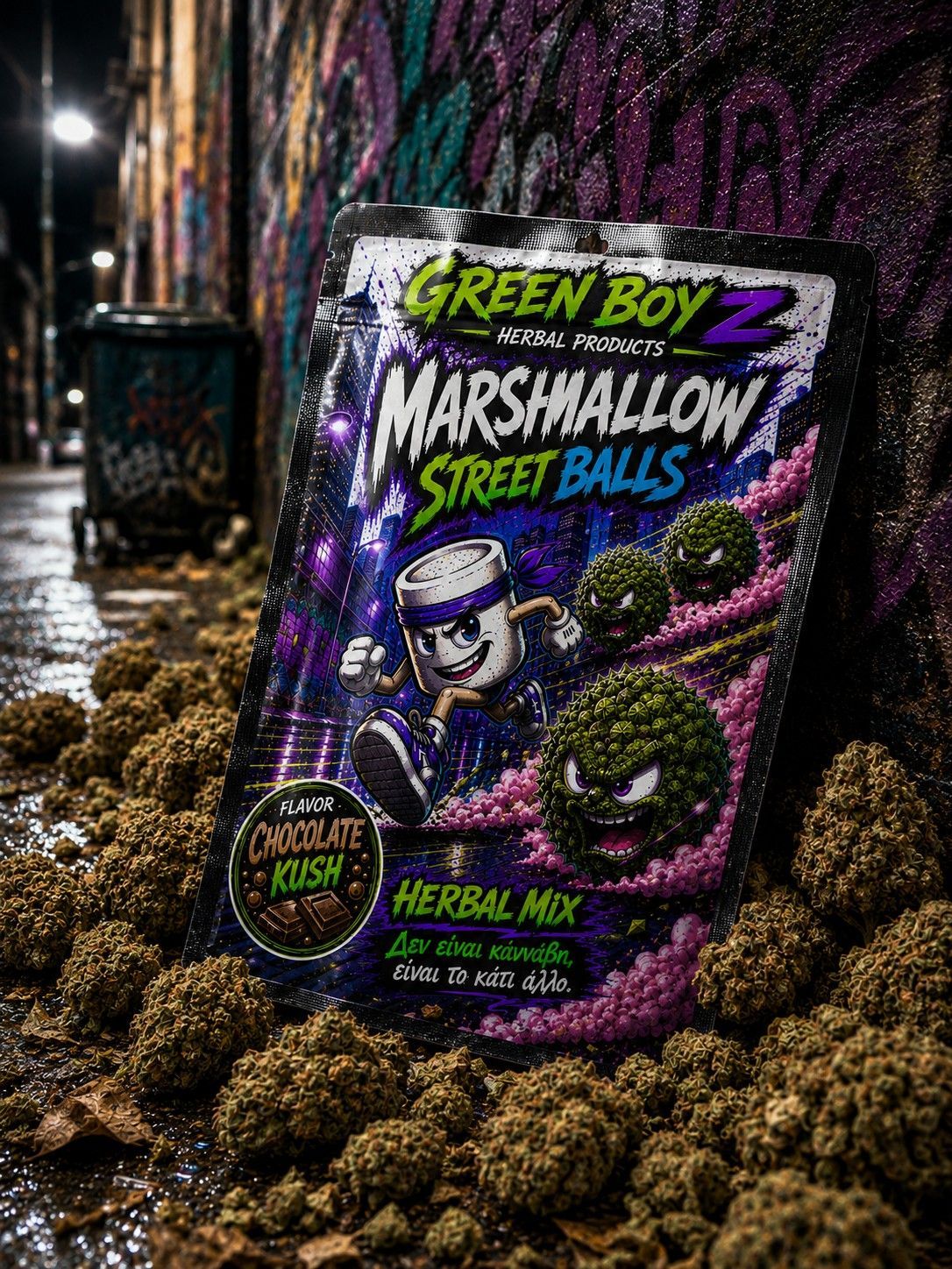 CHOCOLATE KUSH ​​​MARSHMELLO STREET BALLS   (XTRA STRONG HERBAL MIX) 2gr