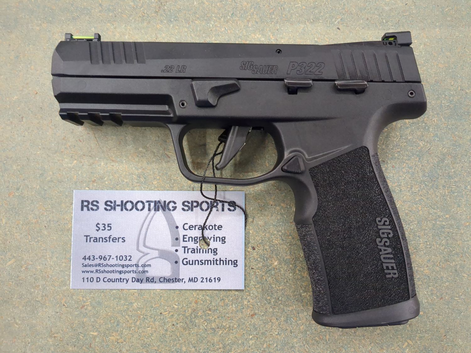 P322, 22 LR, 4IN, NITRON, BLK, SAO, ADJ FIBER OPTIC SIGHTS