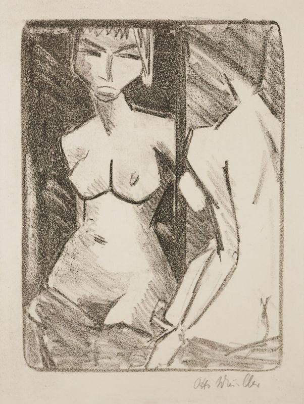 Mueller (1874-1930), Mädchenakt vor dem Spiegel, 1924