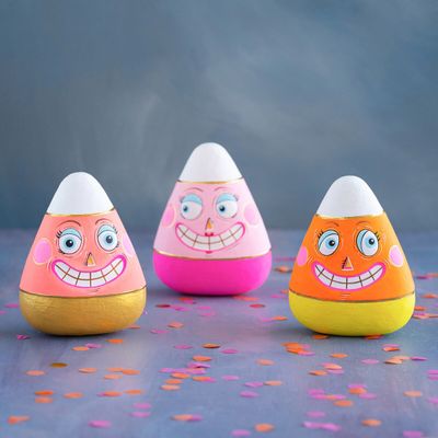 7.5" Candy Corn Tabletop Set Of 3 Halloween Decor Glitterville *SHIPS 9/2026* NEW 2026