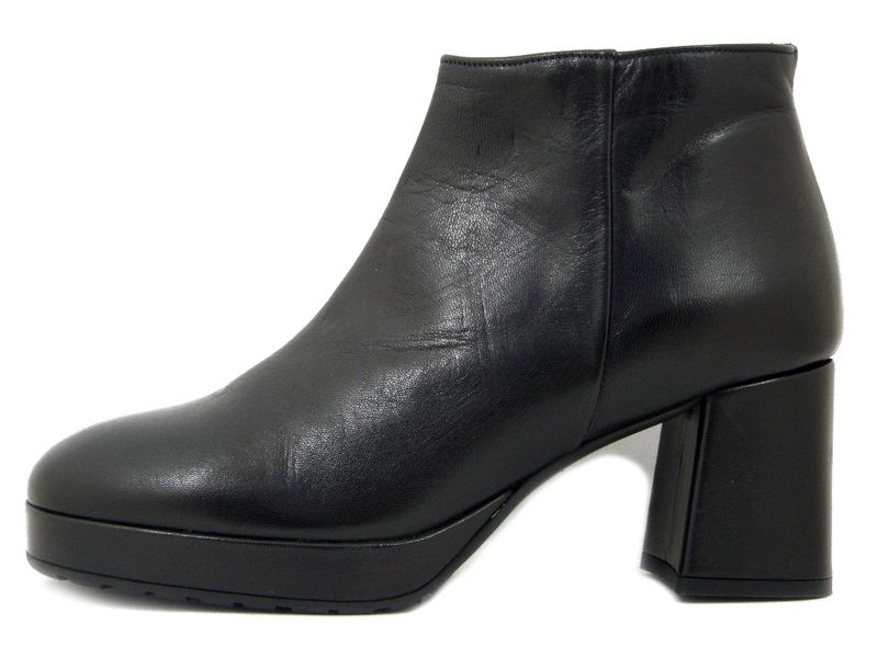 Tronchetti Donna in Pelle Nero, Tacco Medio 6 cm e Plateau, VERNISSAGE - I4GG