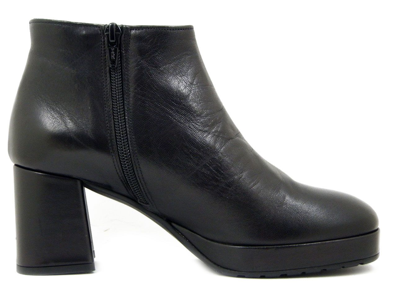 Tronchetti Donna in Pelle Nero, Tacco Medio 6 cm e Plateau, VERNISSAGE - I4GG