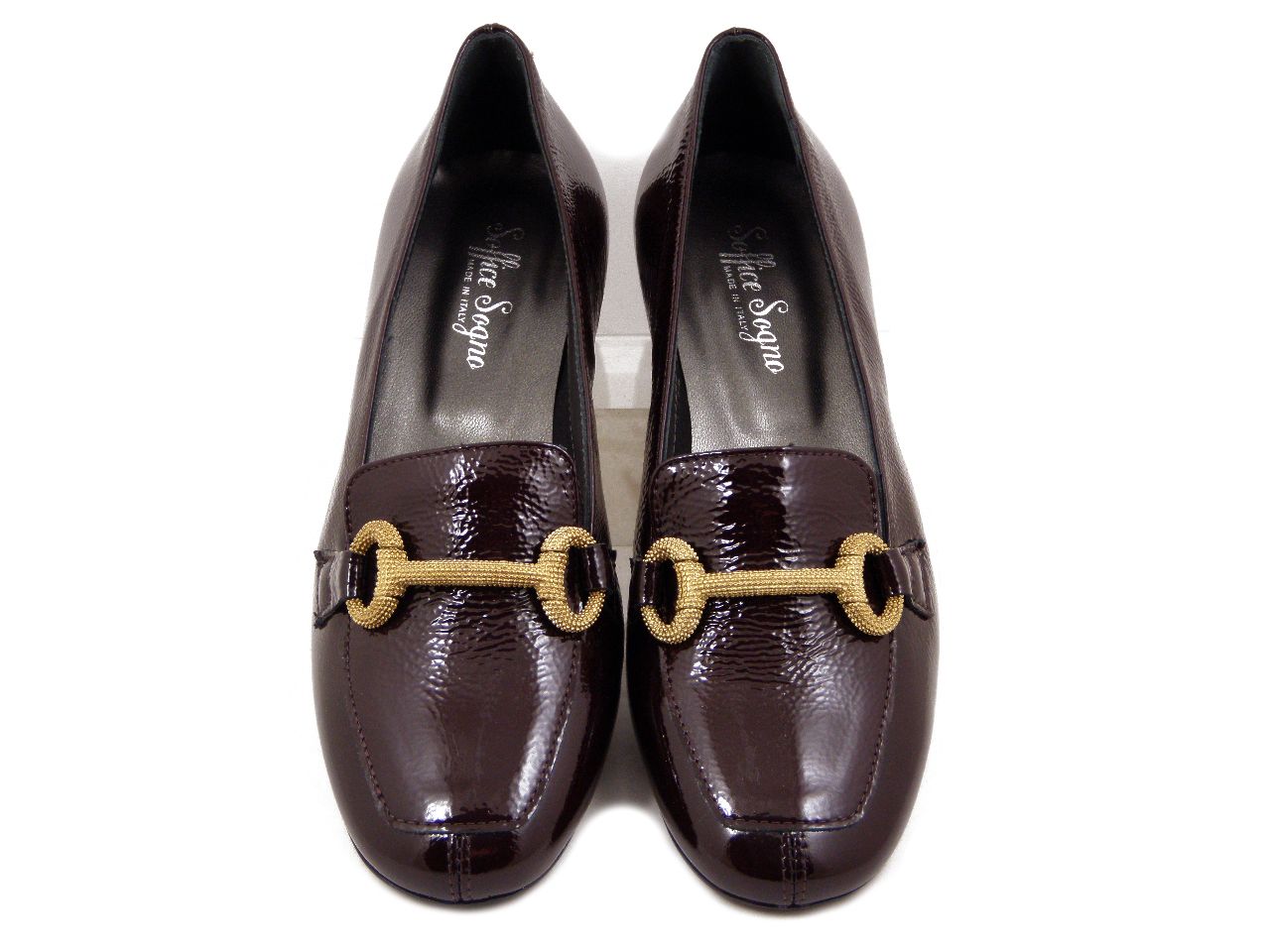 Mocassini Donna in Pelle Nappa Lucida Rosso Bordeaux, Tacco Basso 3 cm, Soffice Sogno - I4CR35B