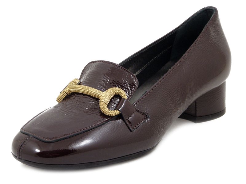 Mocassini Donna in Pelle Nappa Lucida Rosso Bordeaux, Tacco Basso 3 cm, Soffice Sogno - I4CR35B Mocassini Donna in Pelle Nappa Lucida Rosso Bordeaux, Tacco Basso 3 cm, Soffice Sogno - I4CR35B