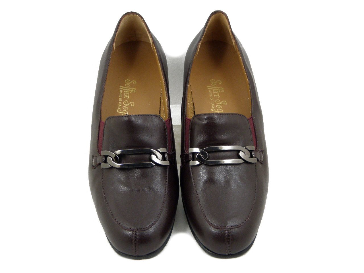 Mocassini Donna in Pelle Bordeaux, Tacco Basso 4 cm, Plantare Estraibile, Soffice Sogno - I4EST1