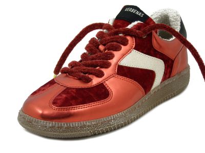 Sneakers Donna in Velluto Rosso, VERBENAS - SORA14