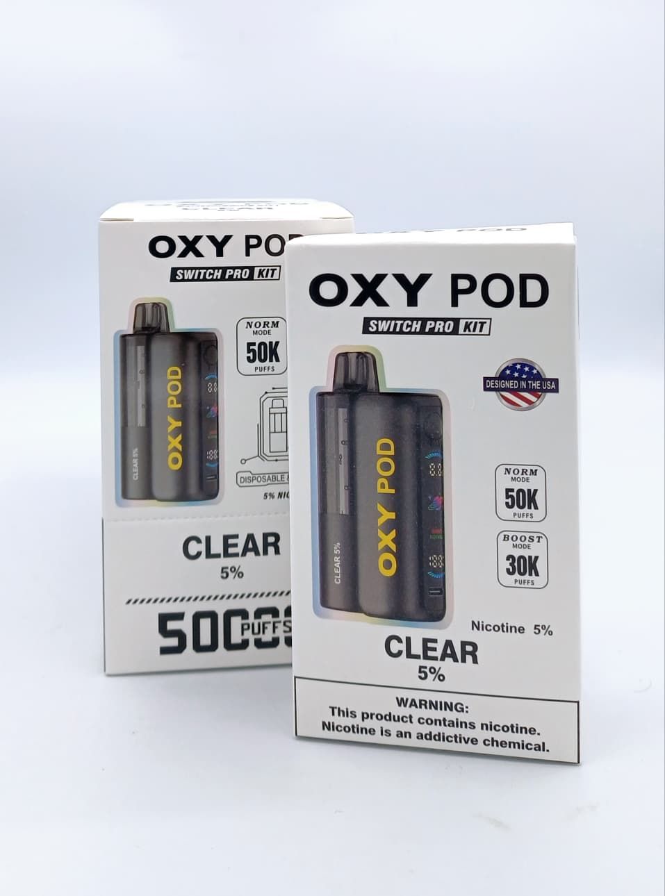 OXY POD Switch Pro Kit - 50K Puffs - CLEAR OXY POD Switch Pro Kit - 50K Puffs - CLEAR
