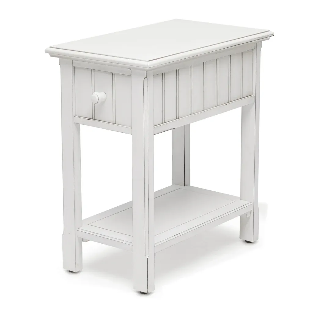 Monaco Chairside Table Blanc Finish