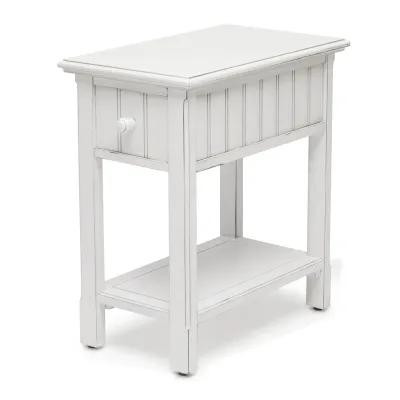 Monaco Chairside Table Blanc Finish