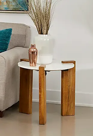 C2C EMORY WHT MARBLE AND WOOD COFFEE TAB