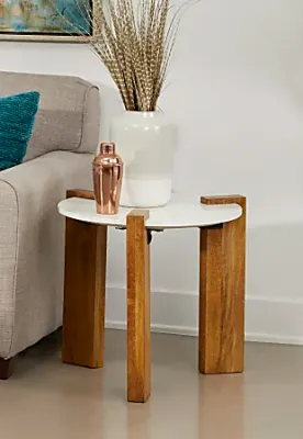 C2C EMORY WHT MARBLE AND WOOD COFFEE TAB