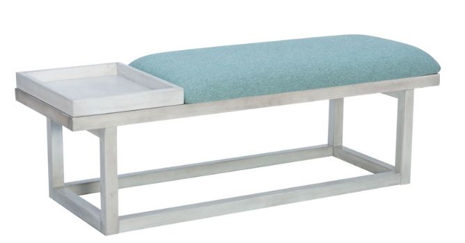 MAX BENCH W TRAY WHITEWASH AQUA