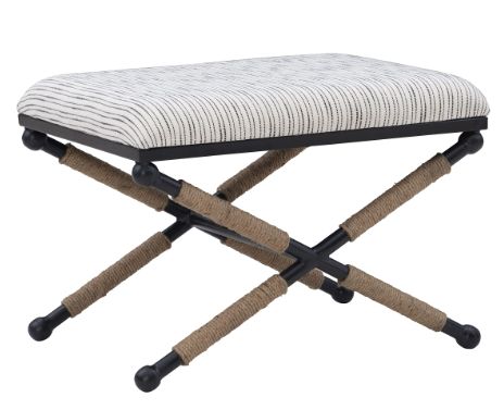 CAMPAIGN STRIPED ACCENT STOOL