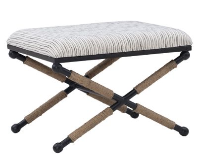 CAMPAIGN STRIPED ACCENT STOOL