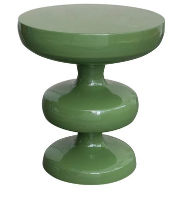 Enameled Metal End Table, Green