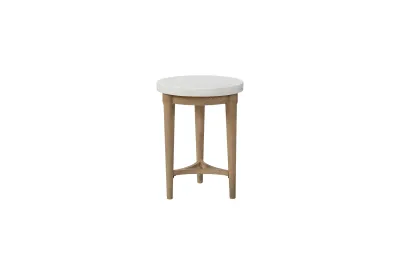 Citrus Heights Spot Table w/ Cement Top -Sand/White