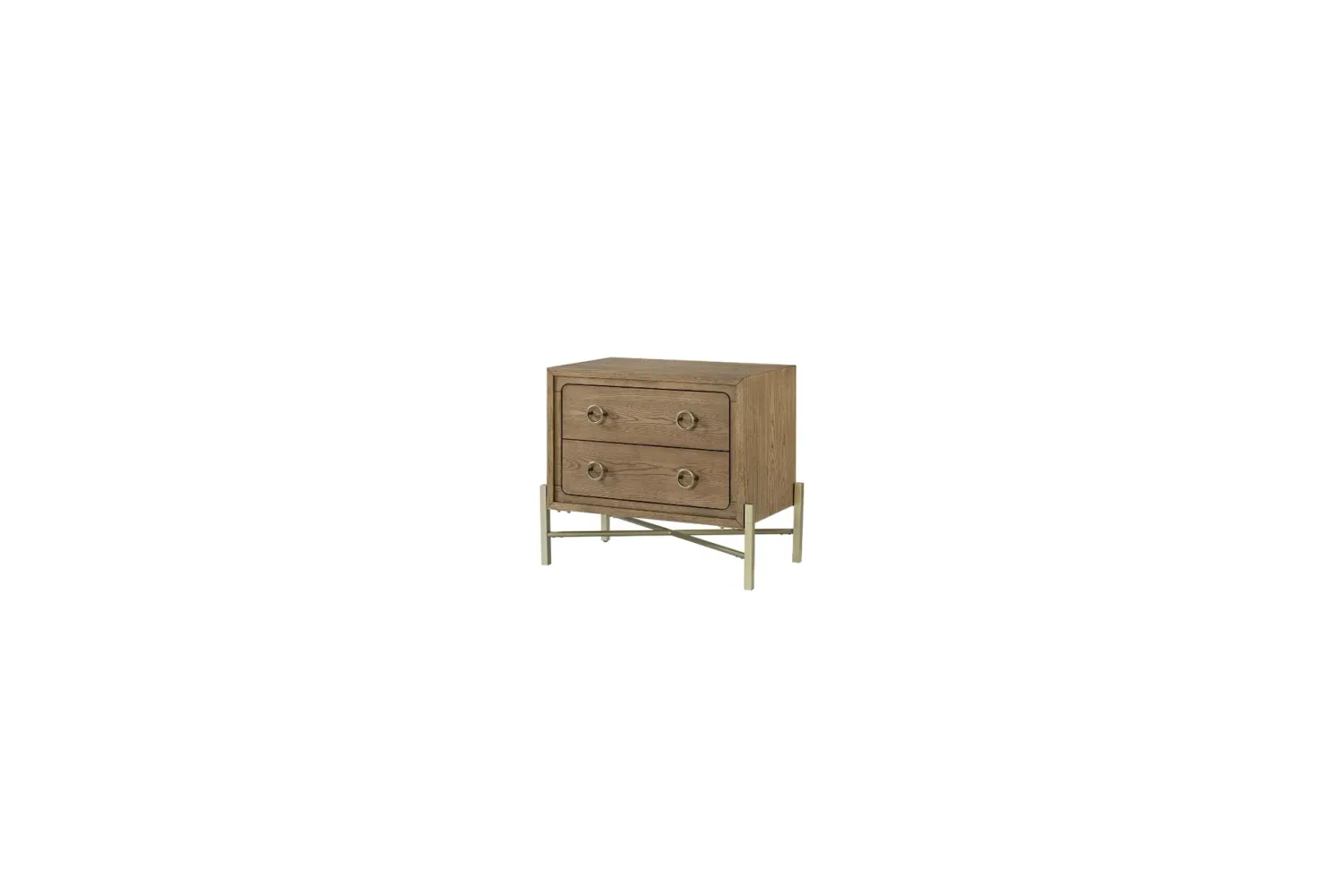 Elure 2-Drawer Nightstand -included USB -Latte