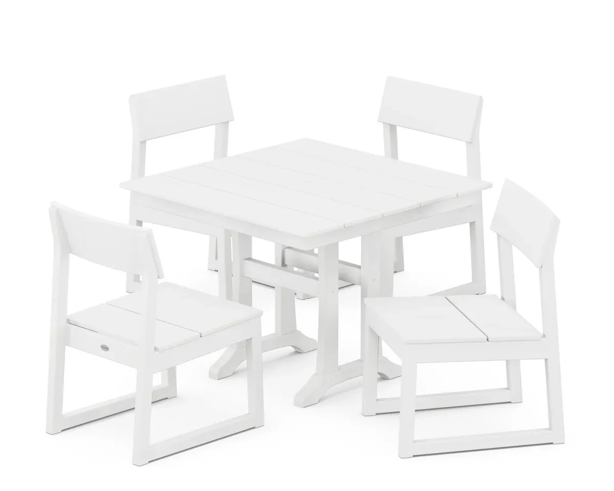   Edge Side Chair 5-Piece Farmhouse Dining Set White