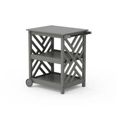 Chippendale Bar Cart in Slate Grey