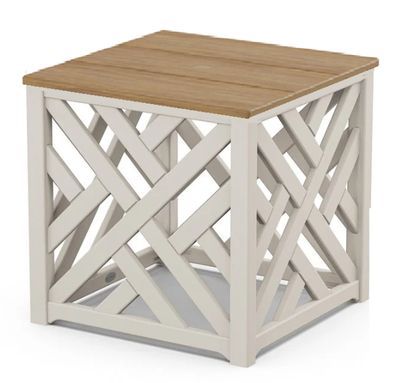 Chippendale Umbrella Stand Accent Table in Sand / Natural